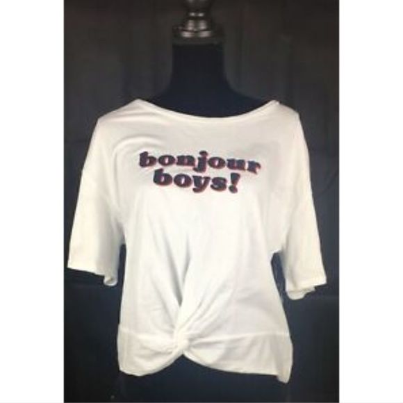 Project Runway White Top bonjour boy! Large Size - Picture 1 of 3